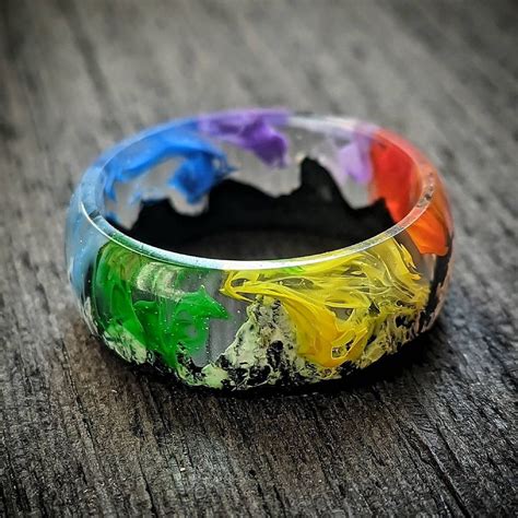 Handmade ring. Epoxy resin ring. New. Ring for a gift. | Etsy