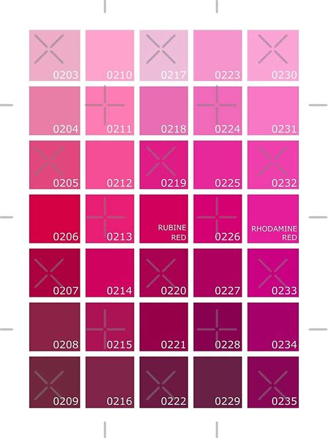 Pinks Pantone Color Chart Pink Color Chart Pantone Colour Palettes ...