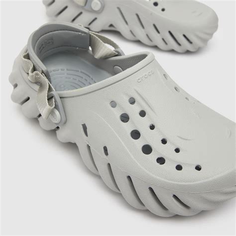 Womens Light Grey Crocs Echo Clog Sandals | schuh