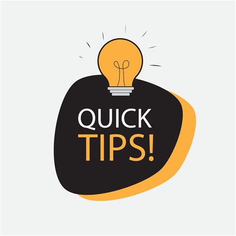 Quick tips, helpful tricks vector icon or symbol set with black and yellow color and lightbulb ...