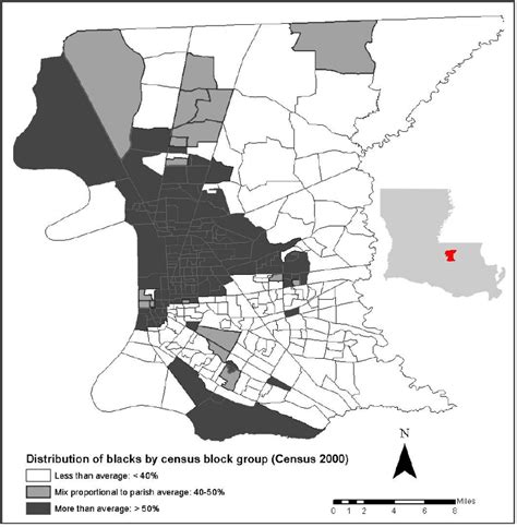 Black population in East Baton Rouge Parish, 2000 | Download Scientific ...