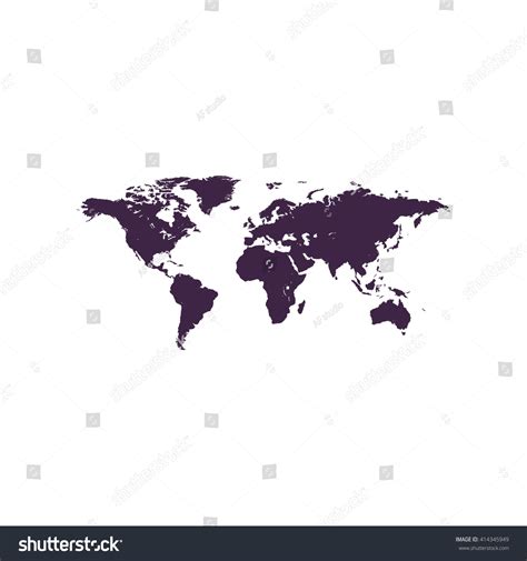 World Map Simple Flat Blue Vector Stock Vector (Royalty Free) 414345949 ...