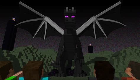 Download Minecraft Ender Dragon Flapping Wings Wallpaper | Wallpapers.com