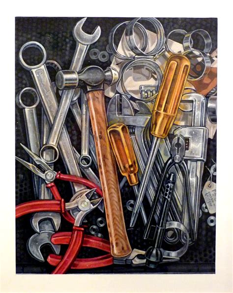 Aero Engineer Tool Kit - Acrylic on board - St Neots Museum