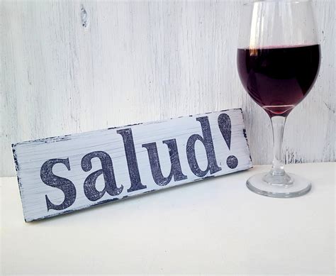 Salud Cheers Sign Spanish Quote Sign Farmhouse Style | Etsy