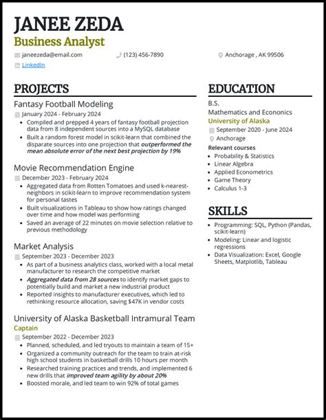 Sample Student Resume With No Working Experience