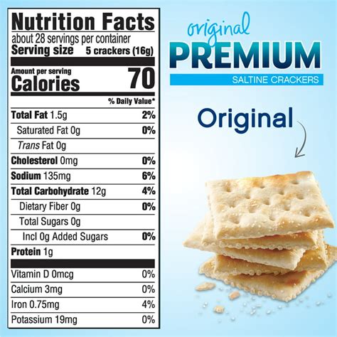 Saltine Crackers Nutrition Label