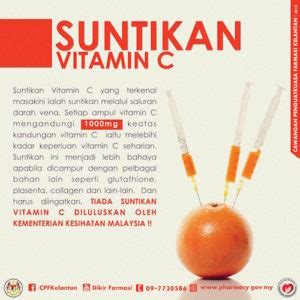 Suntikan Vitamin C Untuk Kecantikan Tiada Kelulusan KKM | genkimomma.my