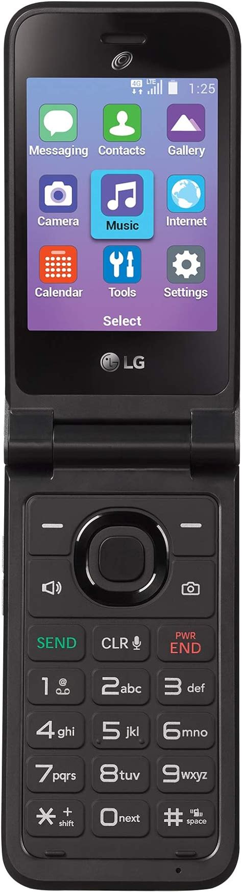 total wireless LG Classic Flip 4G LTE prepaid Flip Phone (Locked) - Black - 8GB - Sim Card ...