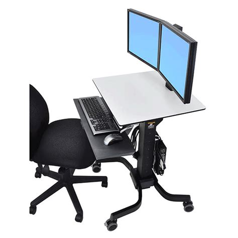 Ergotron WorkFit-C Dual Display Sit-Stand Computer Cart 24-214-085