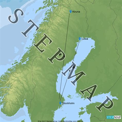 StepMap - Swedish Lapland overview - Landkarte für World