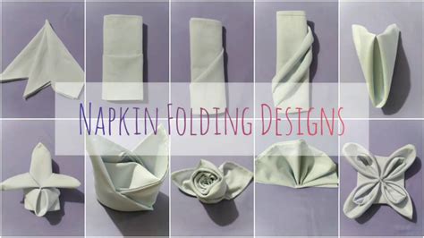 10 EASY NAPKIN FOLDS - YouTube