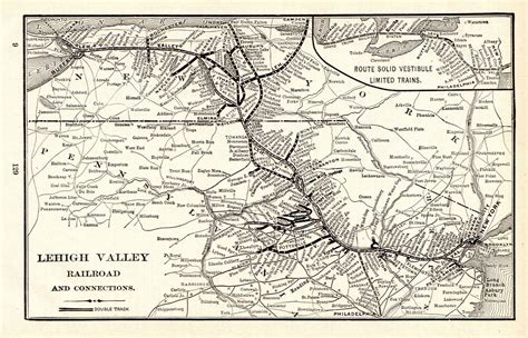 1908 Antique Lehigh Valley Railroad Map Vintage Pennsylvania | Etsy in ...