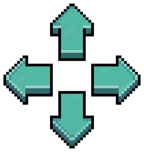 Premium Vector | Pixel art video game direction arrow button, direction key vector icon for 8bit ...