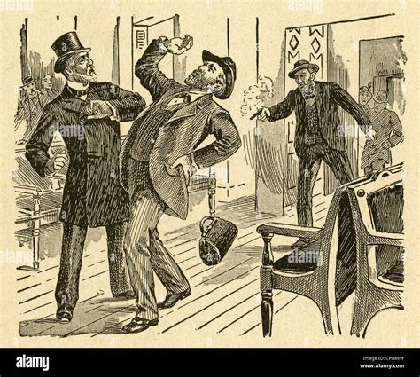 Circa 1900s engraving, Assassination of President Garfield Stock Photo ...