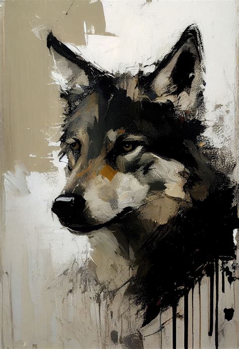 Colorful Wolf Painting