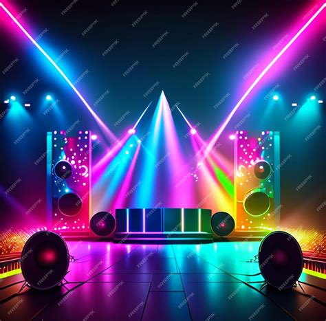 Premium AI Image | Colorful stage lights background