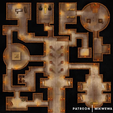 Pyramid Dungeon [5 Levels] [Multiple Sizes] | Map Doctor | Dungeon maps, Tabletop rpg maps ...