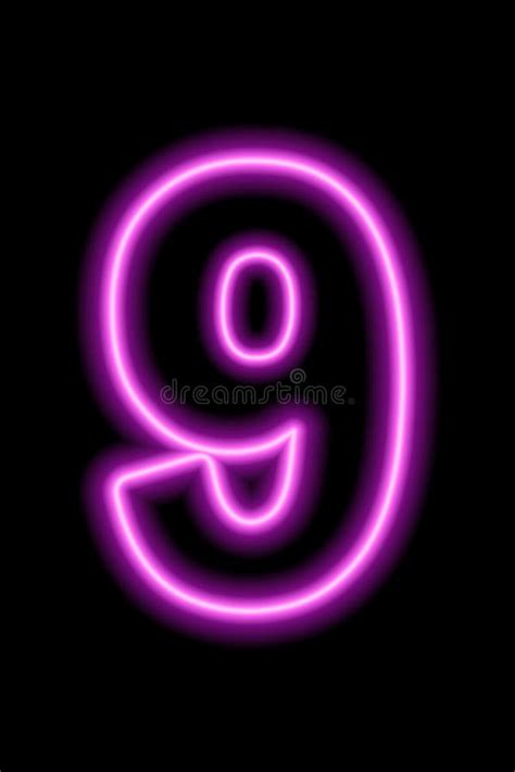 Neon Pink Number 5 on Black Background. Learning Numbers, Serial Number, Price, Place Stock ...