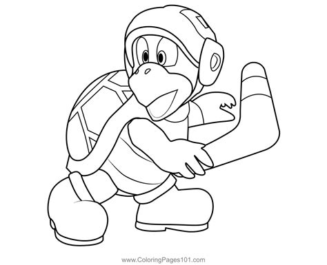 Boomerang Bro Mario Kart Coloring Page for Kids - Free Mario Kart ...