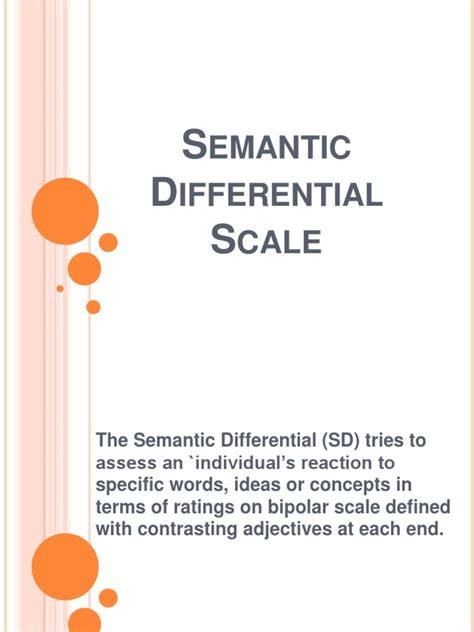 Semantic Differential Scale | Behavioural Sciences | Psychology & Cognitive Science