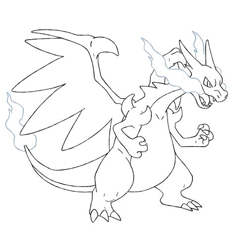 Shiny Mega Charizard Pokemon Coloring Pages - Как рисовать mega ...