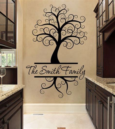 This custom tree wall decal features beautiful twisting branches and a ...