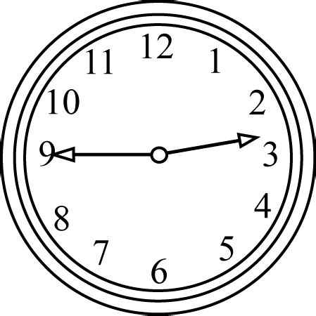 Black and White Clock Quarter to the Hour Clip Art - Black and White Clock Quarter to the Hour Image