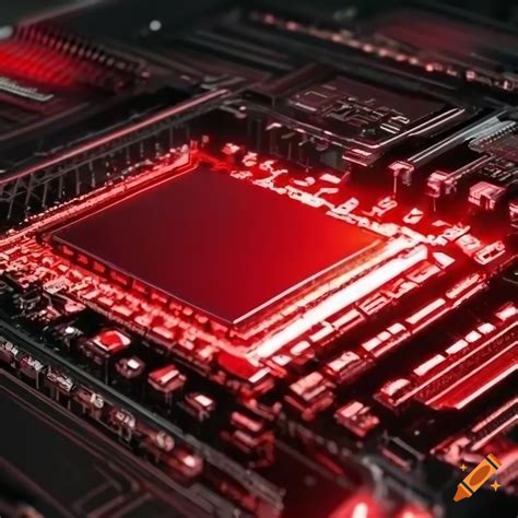 Dark futuristic computer chip motherboard on Craiyon