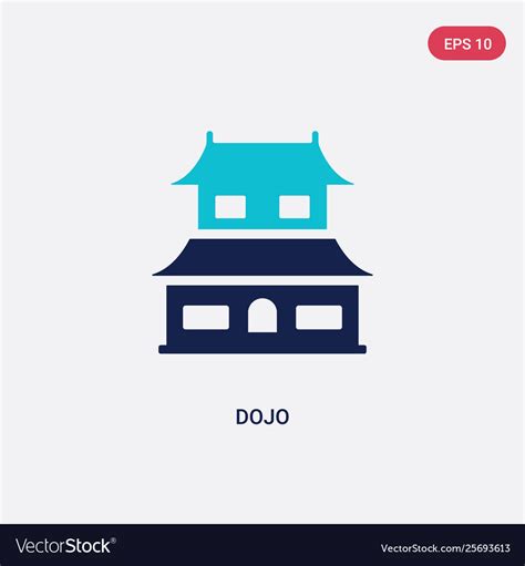 Two color dojo icon from asian concept isolated Vector Image