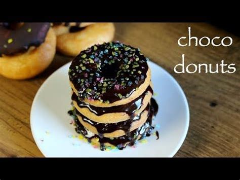 chocolate donut recipe, eggless chocolate doughnut with step by step ...