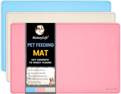 Amazon.com: MateeyLife Dog & Cat Food Mat for Floors Waterproof, Nonslip Dog Bowl Mats for Food ...