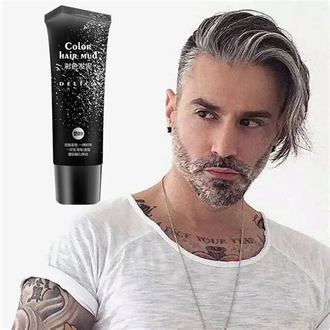 50ml Silver Gray Disposable Hair Color Gel 6 Colors Hair Pomade Quickly Style Easy Color Hair ...