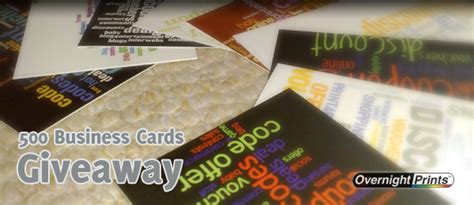 Giveaway contest - 500 Business Cards by OvernightPrints.com