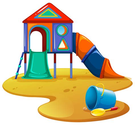 Playground with slide and toys 352700 Vector Art at Vecteezy