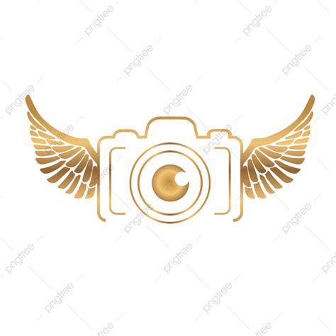 Golden Wing Vector Art PNG, Golden Photography Wing Camera Logo, Photography Camera Logo, Golden ...
