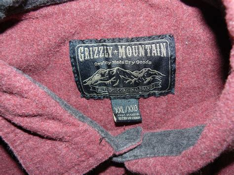 Grizzly Mountain Flannel Shirt Men's XXL Burgundy Long sleeve Chamois Velour | eBay