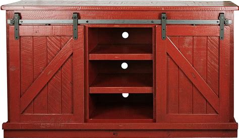 American Heartland MFG. Rustic 57" Quaint TV Stand, Rustic Red | Luxury ...