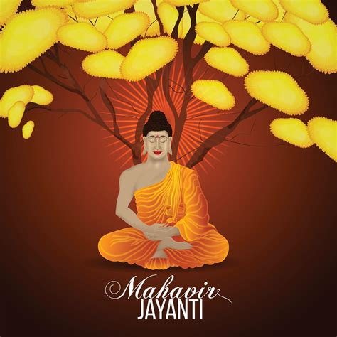 Mahavir jayanti celebration greeting card 2050791 Vector Art at Vecteezy