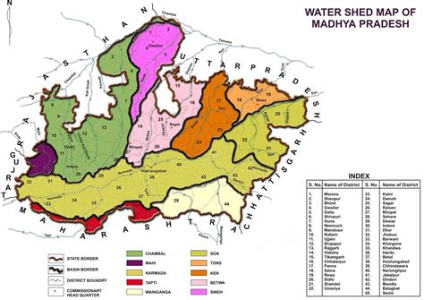 Hydrographic Map of Madhya Pradesh - MapSof.net