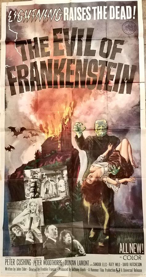 The Evil of Frankenstein Three Sheet poster - Classic Horror Film Board