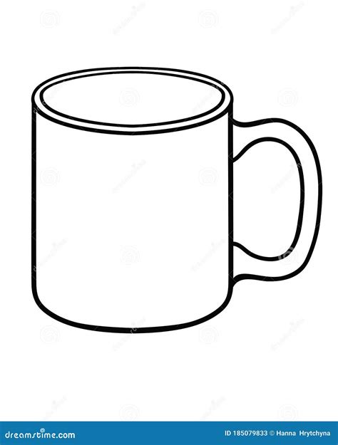 Cup for Tea or Coffee - Vector Linear Picture for Coloring. Outline. Hand Drawing Stock Vector ...