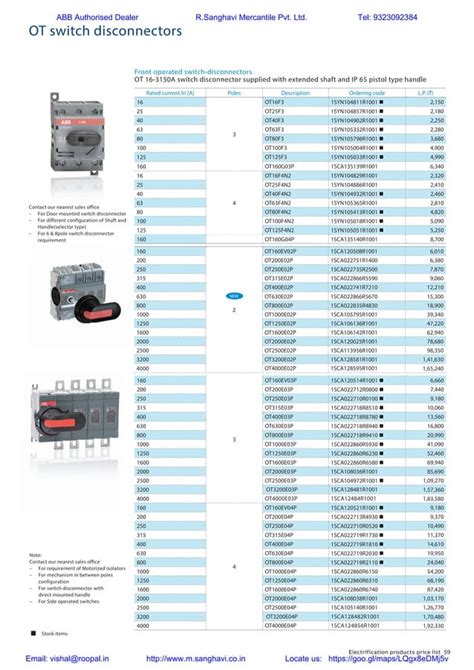 ABB Switchgear Price list002 | PDF