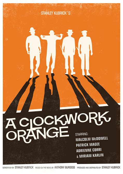 Movie Poster retro print - Stanley Kubrick - A Clockwork Orange modernist vintage style A3 ...