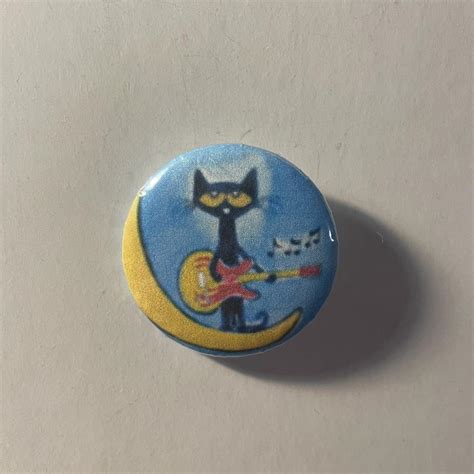 handmade Pete the cat pin / button 🎀 - 1.25 inches... - Depop