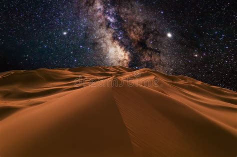 Amazing Views of the Sahara Desert Under the Night Starry Sky. Stock Photo - Image of empty ...