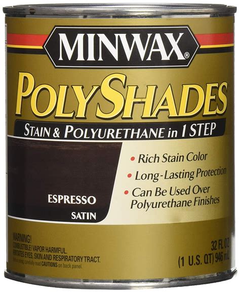 Minwax 613970444 PolyShades - Stain & Polyurethane in 1 Step, quart, Espresso, Satin - Walmart.com