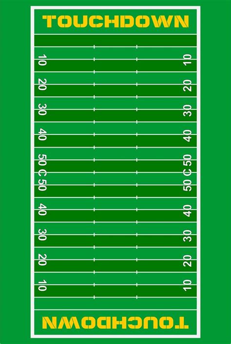 a football field with the numbers for each team