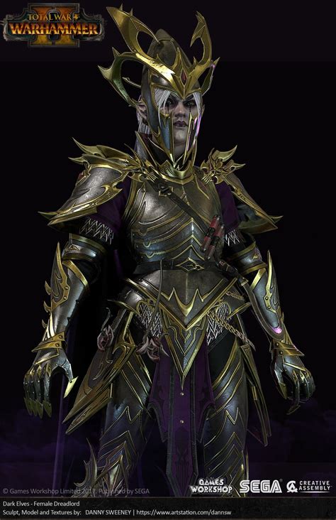 Dark Elves - Female Dreadlord, Creative Assembly on ArtStation at https://www.artstation.com ...