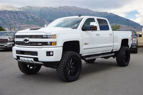 Chevy Silverado 2500HD LTZ-Z71 Crew Cab Custom Lifted in White | Lifted chevy trucks, Dodge ...